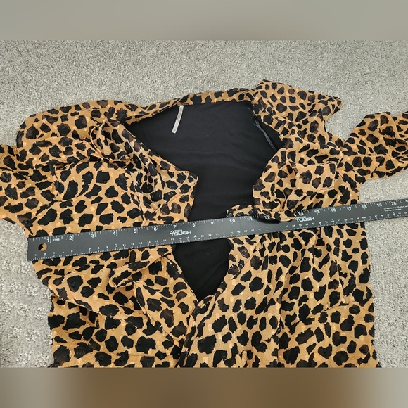 Free People Y2K Leopard Print Frenchie Mini Wrap Dress Size XS - Picture 12 of 12